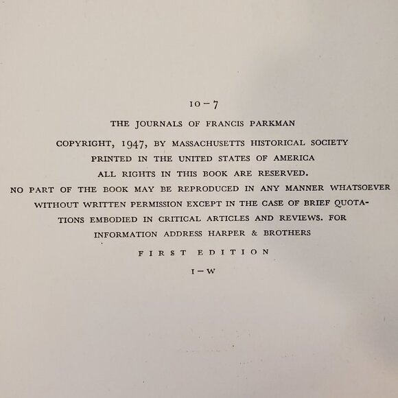 VTG Books. "The Journals of Francis Parkman" In Two Volumes by Mason Wade 1947 - Picture 5 of 16